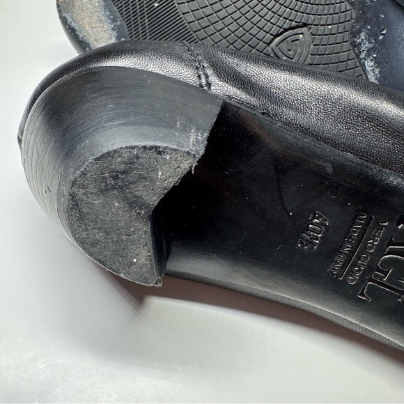 AGL Black Leather Rounded Cap Toe Kitten Heels Ballet Shoes 10.5 Minimalist 40.5 - Picture 11 of 12